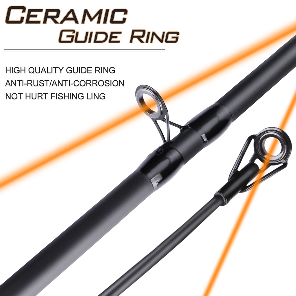 2 Bagian Spinning Fishing Rod / Casting Fishing Rod Dengan Carbon Rod Body Untuk Air Tawar (1.8m)