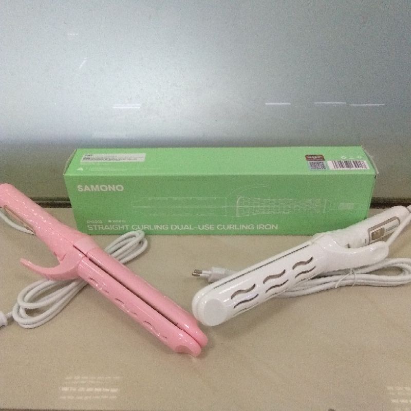 catokan rambut samono shs002 straight curling dual-use curling iron