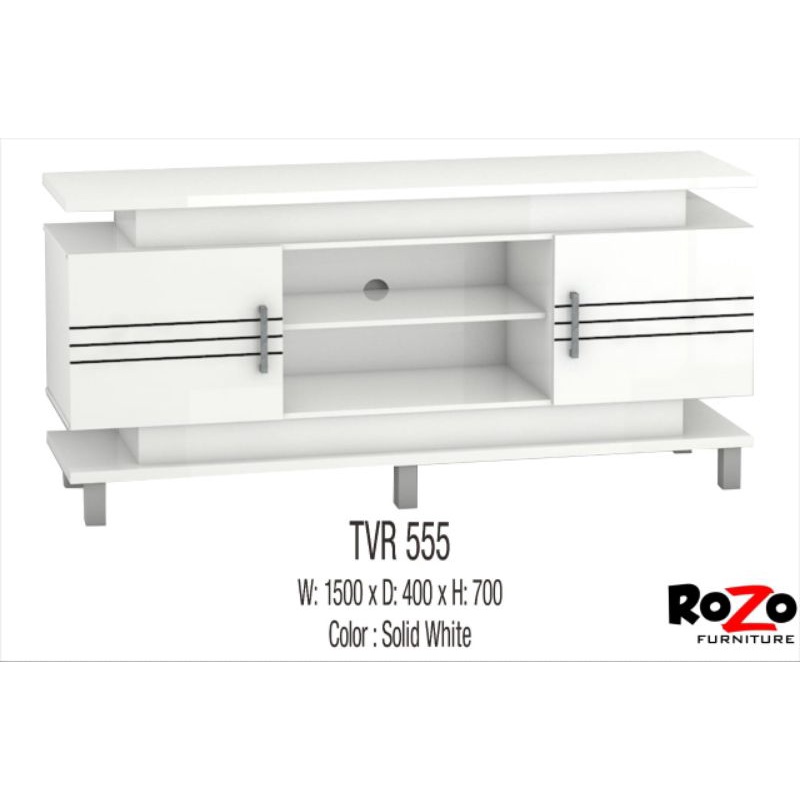 Bufet Rak TV TVR 555 warna putih minimalis best quality (khusus wil. palembang)
