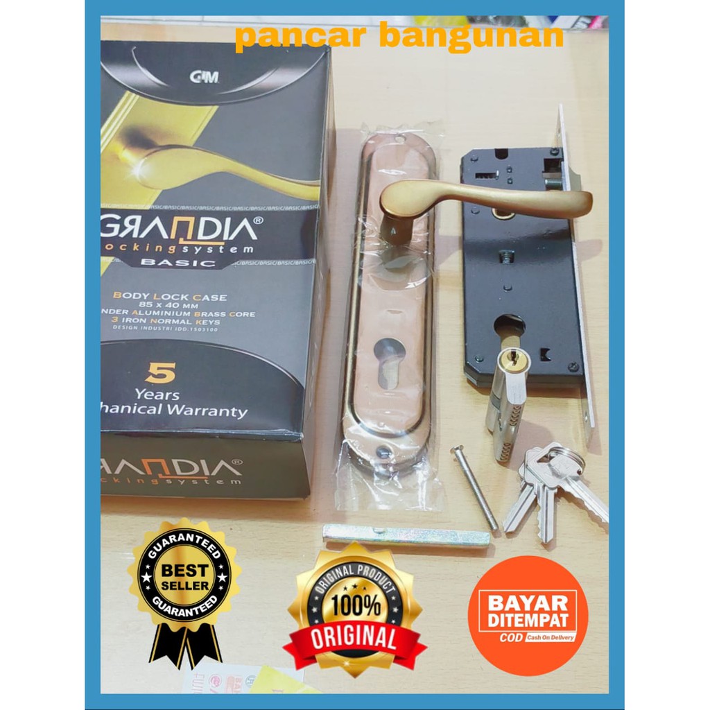 KUNCI PINTU RUMAH BESAR GRANDIA COMPLIT ANTIQUE - KUNCI PINTU GRANDIA BESAR SET 874 ANTIQUE - DOOR H