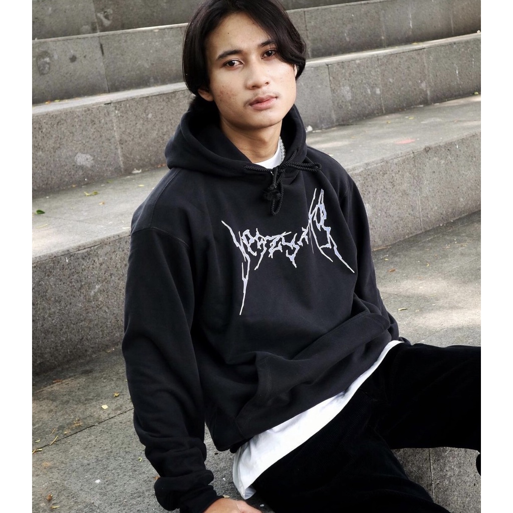 SWEATER METAL HOODIE METAL BLACK - BANYAK VARIAN WARNA LOGO MTEALPREMIUM