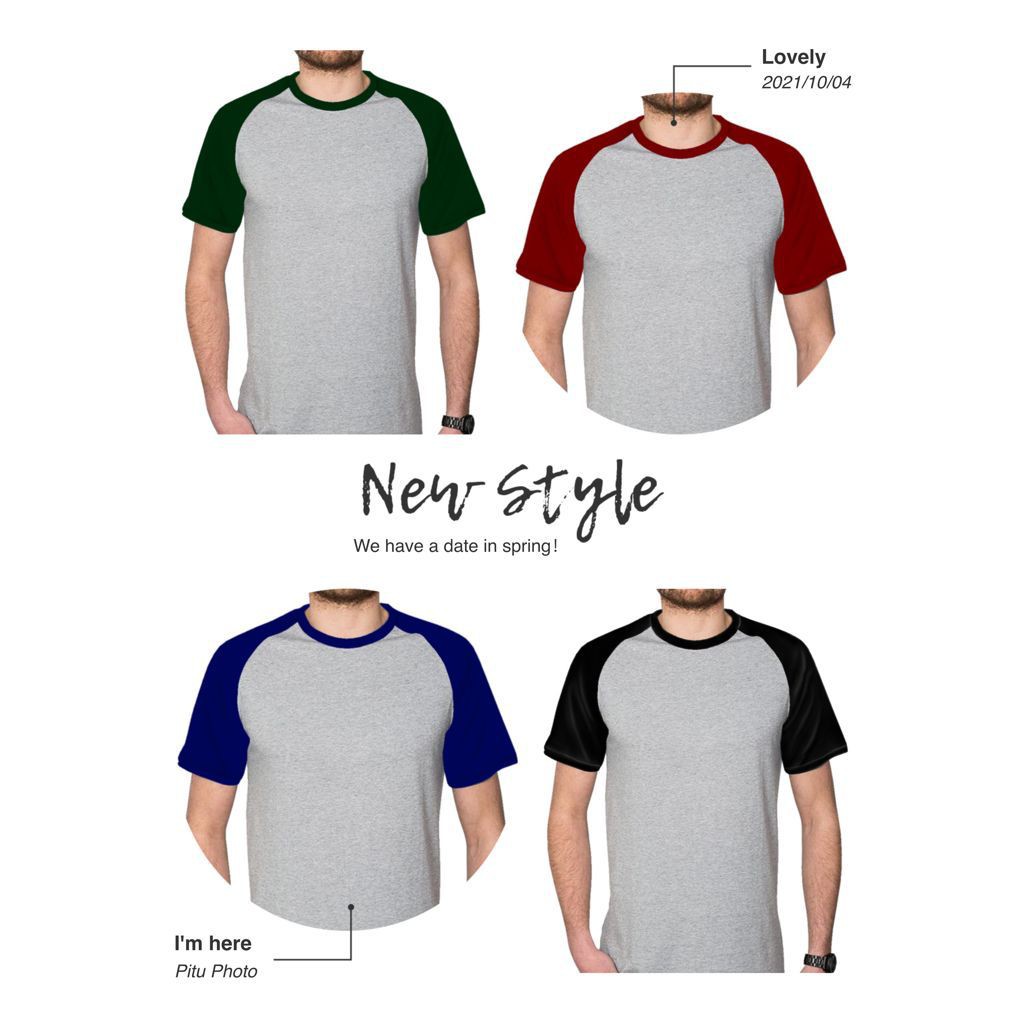 KAOS.RAGLAN/UKURAN  JUMBO/M,L,XL,2L,3L,4L,5L/PRIA WANITA/LENGAN PENDEK