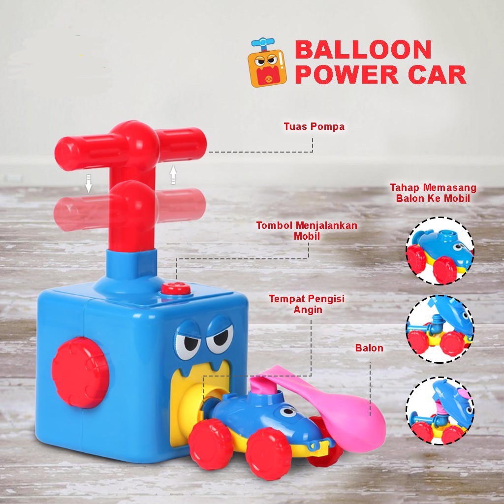 MAINAN MOBIL POMPA BALON AIR PRESSURE POWERED BALLOON CAR