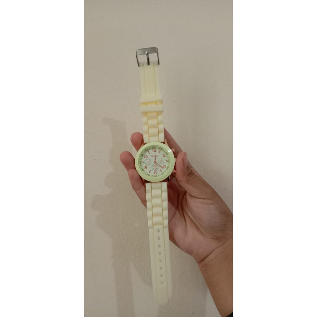 124 Geneva Jam Tangan Wanita Fashion watch Jam Tangan Cewek Jamtangan Jam tangan Murah Jam Cewe-KUNING MUDA