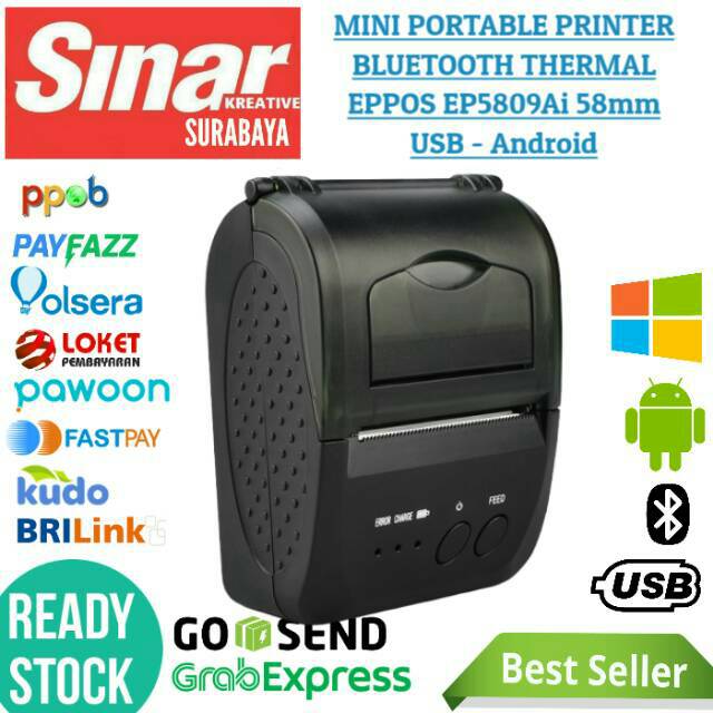 MINI PORTABLE PRINTER BLUETOOTH THERMAL KASIR EP5809Ai 58mm - ANDROID