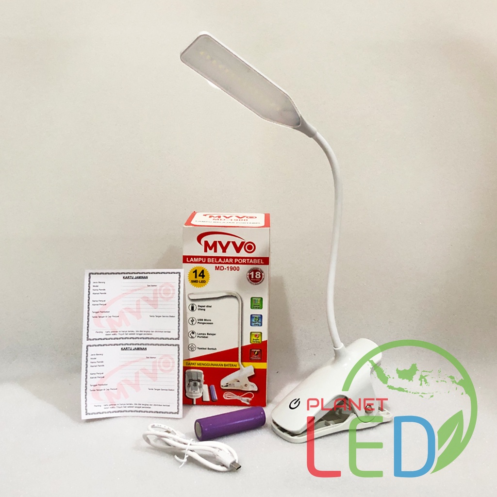 MYVO LAMPU BELAJAR JEPIT MEJA SENTUH DAN USAP TERMURAH UNIK LUCU WARNA WARNI MD-1900 DESK LAMP RECHARGEABLE TOUCH PLANET LED