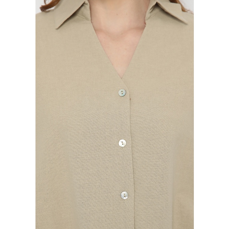 Mannequin Puff Slevess Rami Set-Khaki beige