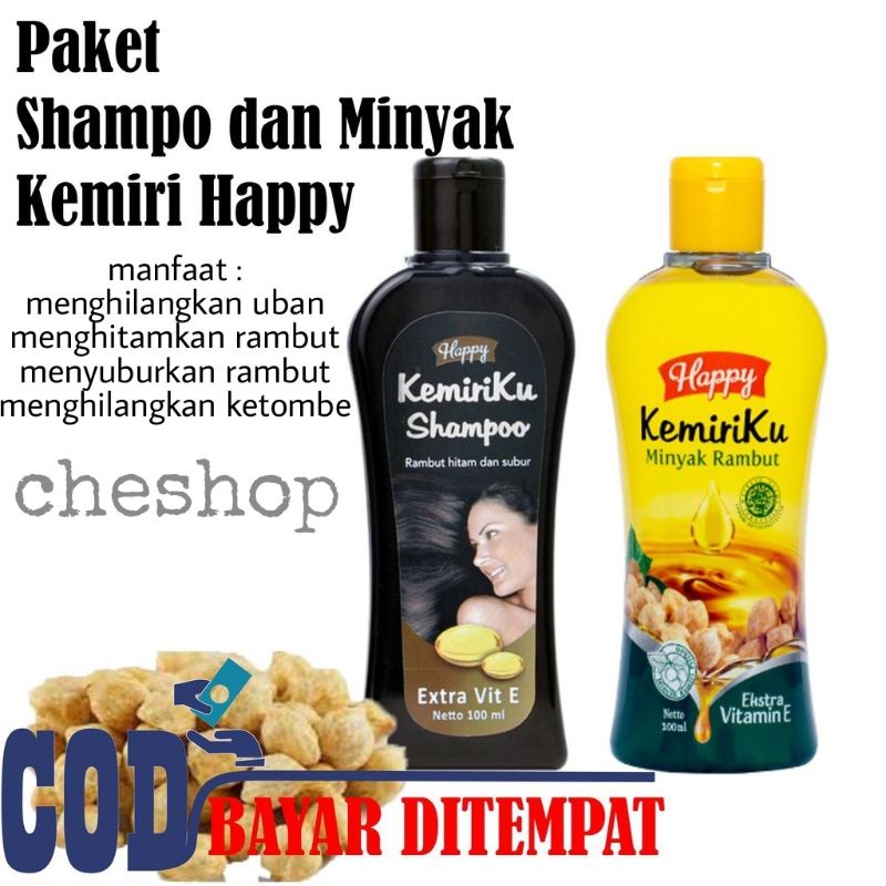 shampo dan minyak happy kemiriku/shampo kemiri original