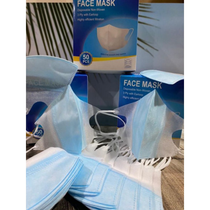 Masker Duckbill Garis Earloop / Masker Duckbill Garis isi 50pcs READY