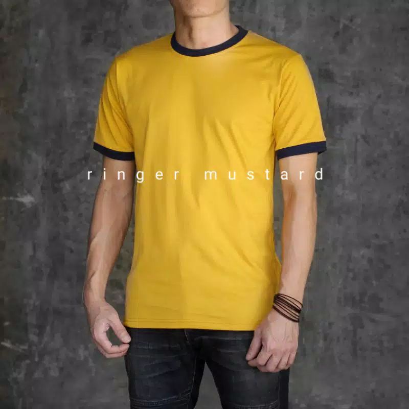 kaos polos Ringer tea size S-5XL