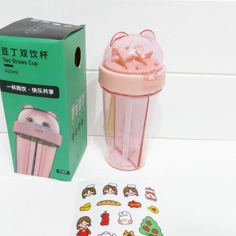 【ORI】 botol minum 2 sisi 2 sedotan botol minum anak karakter tk tempat minum sale