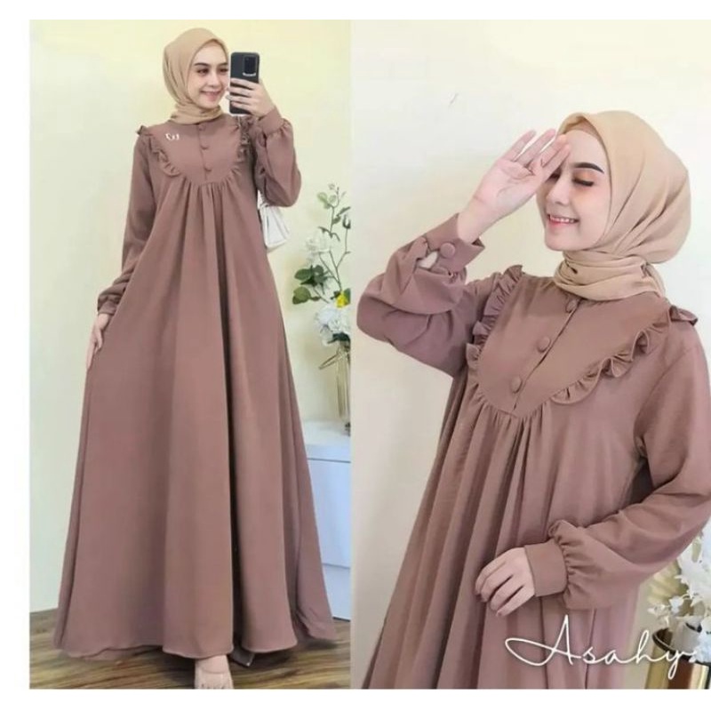 AMONA DRESS/DRESS CRINKLE AIRFLOW WANITA TERLARIS DRESS WANITA TERBARU 2023/gamis dewasa terbaru/gamis crinkle kekinian/gamis muslimah terbaru/terlaris/fashion viral wanita/baju muslim wanita/pakaian cewek muslim