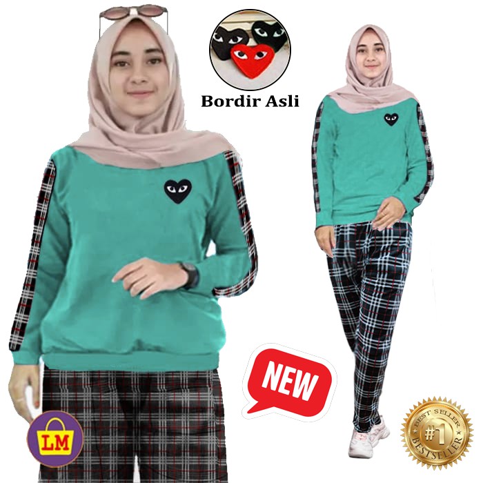 TERMURAH TERLARIS Setelan Baju Olahraga Senam Training Wanita Newplay Casual LMS 10664 10668 10672