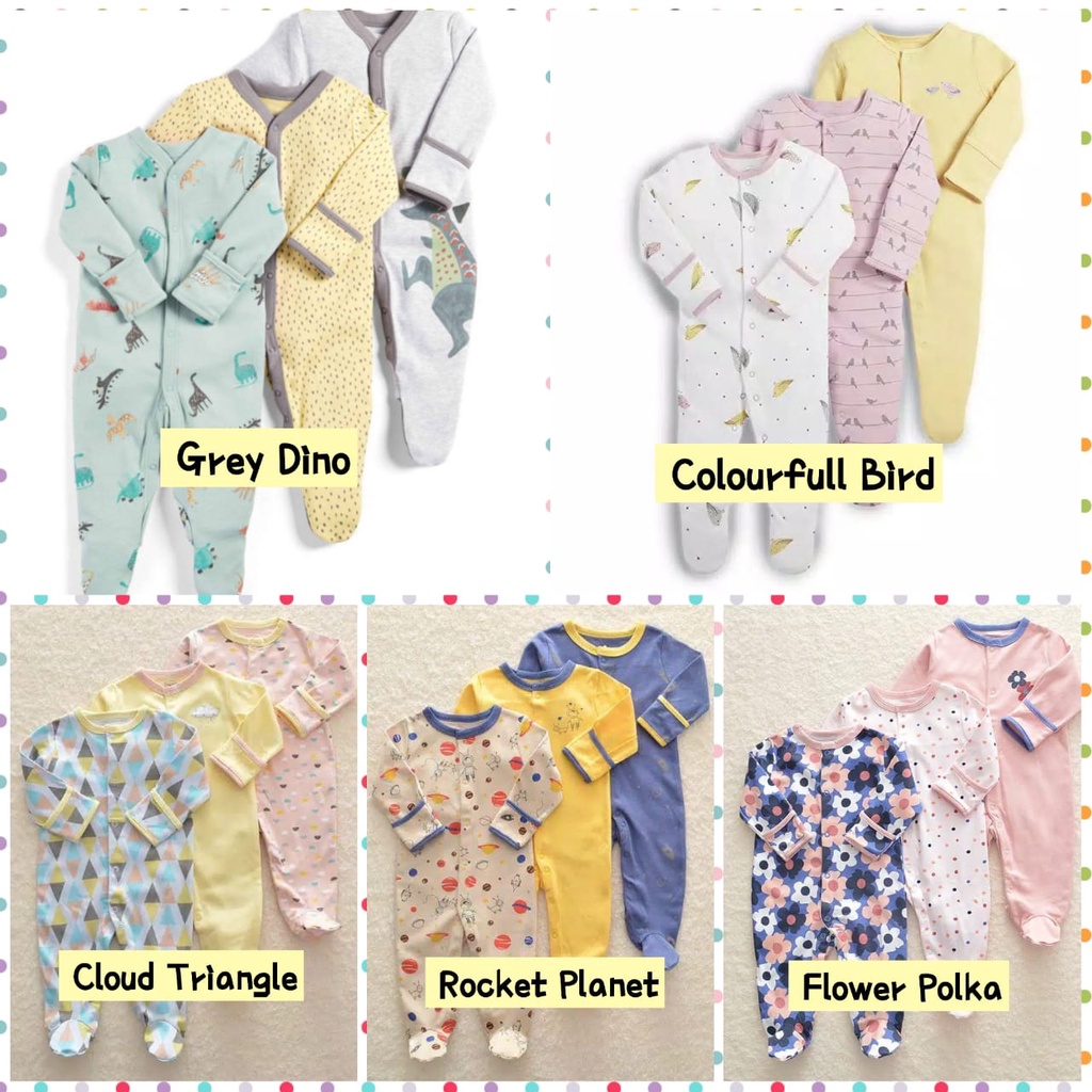 Sleepsuit 3 In 1 Bayi Newborn/ Sleepsuit Bayi Newborn / Baju Bayi Baru Lahir / Jumper Jumpsuit Bayi / Baju Lengan Panjang Bayi Cewek