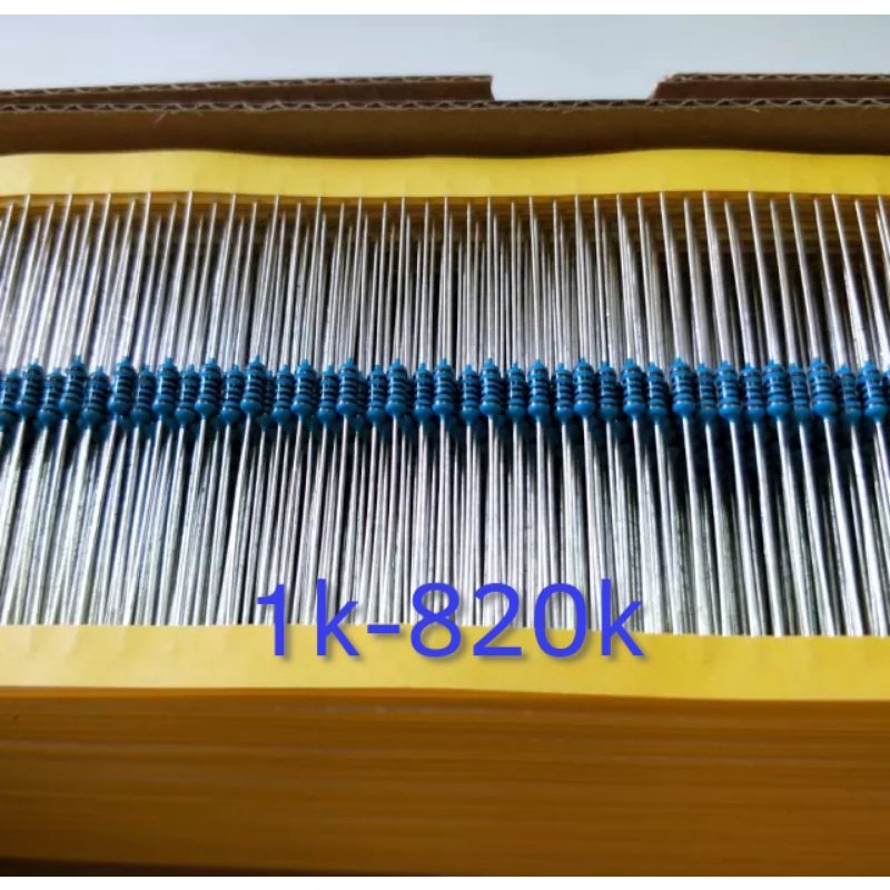 10pcs Resistor metal film ¼w toleransi 1%  ukuran 1k - 820k