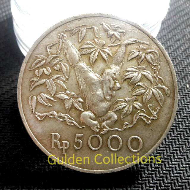 Uang Kuno Koin Indonesia 5000 Rupiah 1974 Orang Utan