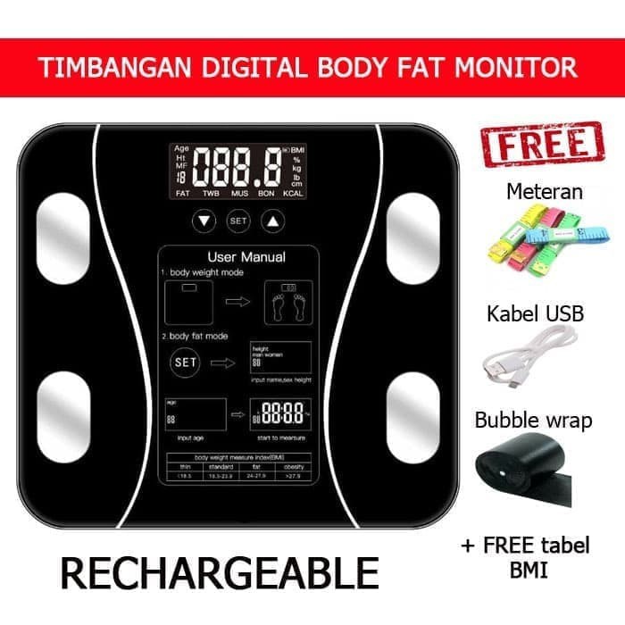 Timbangan Badan Digital Body Fat Monitor Body Fat Analisis