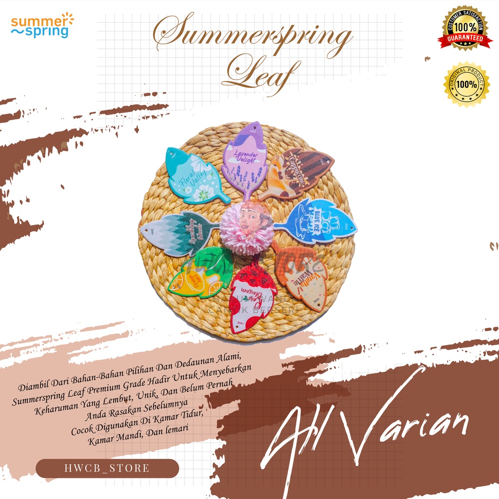 Pengharum Ruangan Gantung Pengharum Kamar Tidur Summerspring Leaf Tahan Lama Pengharum Lemari Pengha