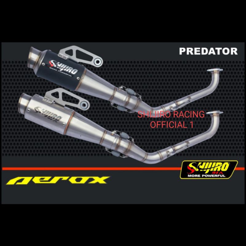 Knalpot SHIJIRO Racing AEROX155 type PREDATOR Stainless