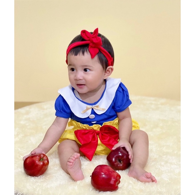 CUTE SNOW WHITE Baju Jumper Bandana Pergi Lucu Fashion Anak Bayi Perempuan Cewek Terlaris Lucu Murah