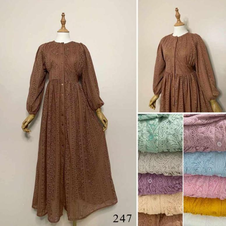 Gamis Lesti brukat Jadore, gamis lesti, gamis lebaran, dress bkk, dress kekinian