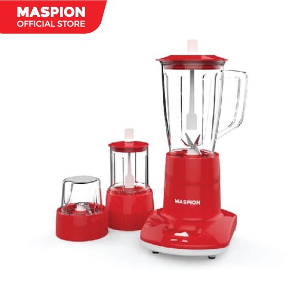 MASPION  Blender Kaca 1 Liter With Dry &amp; Wet Mill - 3in1 3 Tabung MT 1263 GL - Garansi Resmi 1 Tahun