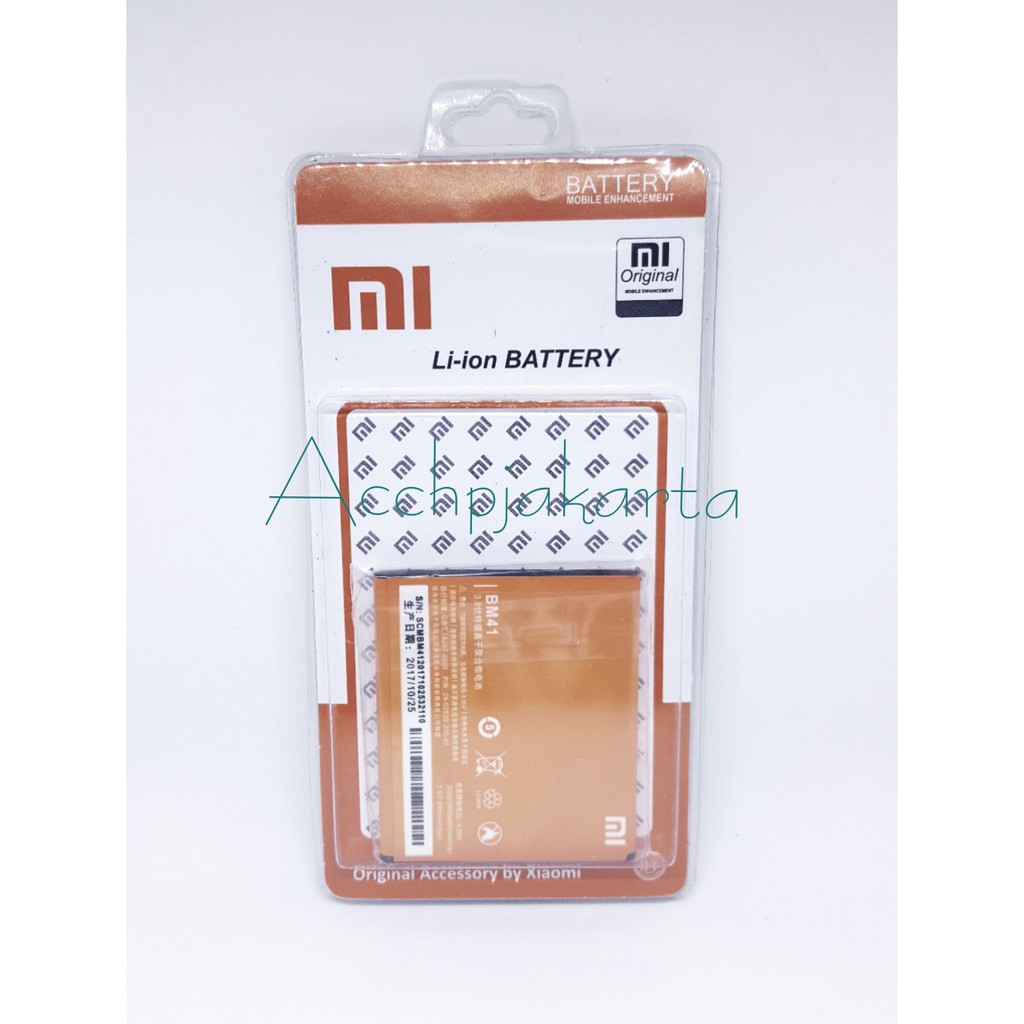 Baterai Redmi 1S / BM41 Original Batre Baterai Battery BM 41 Xiaomi Redmi 1S Original