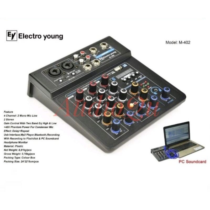 MIXER AUDIO ELECTRO YOUNG M 402/ M402 ELECTROYOUNG M 402 4 CHANNEL