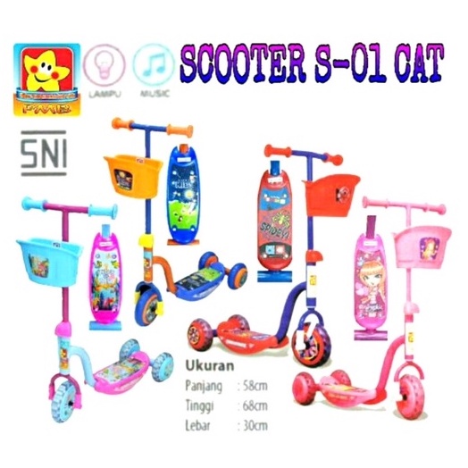 Scooter Anak Mainan Skuter Anak PMB S 01 Roda 3 / Otoped PMB S01 Gundala Friends