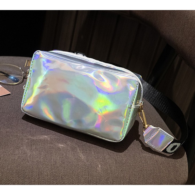 (LOMENIA) Tas Selempang Kotak Hologram Kecil Premium Mini Box Bag Korea - TAS021