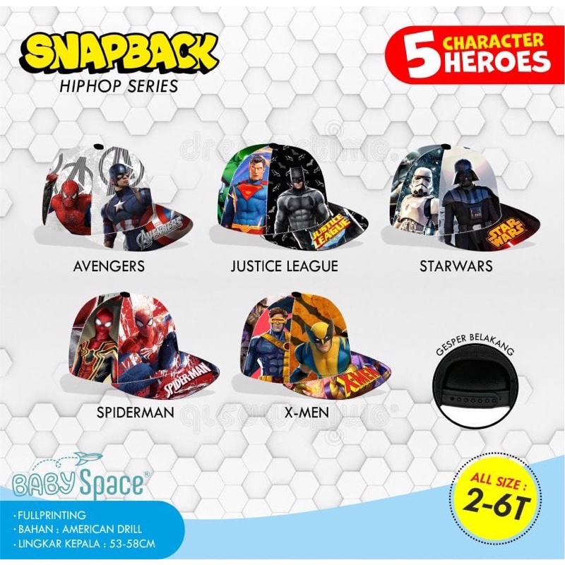 TOPI ANAK HIP HOP SUPERHERO