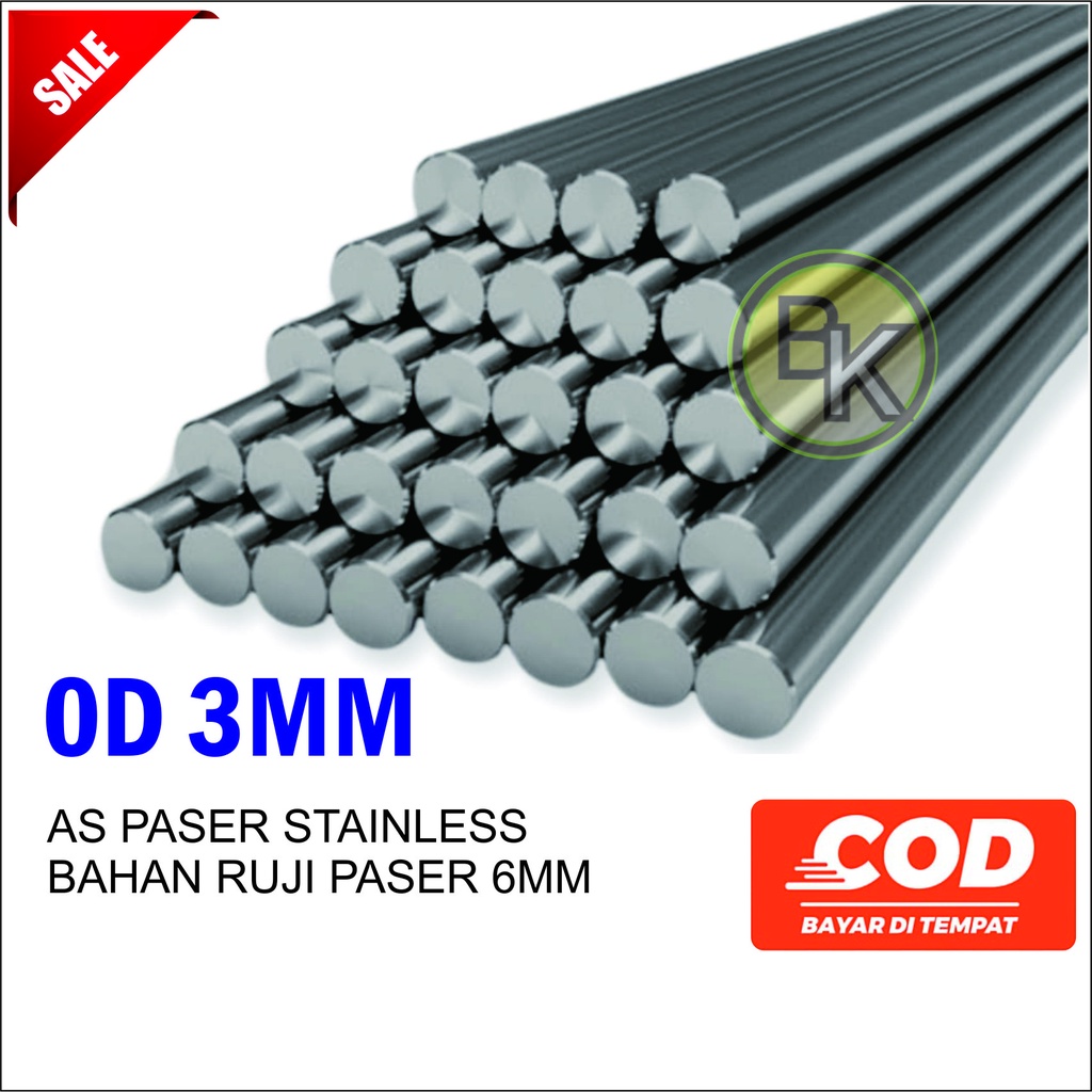 As stainless od 3mm murah