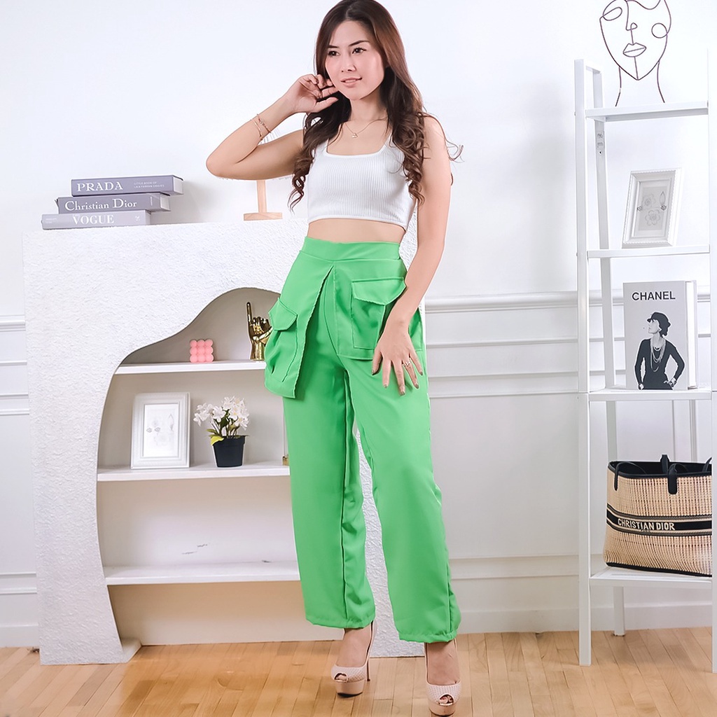 BEFAST - ZEC Celana Panjang EMJUYA / ⭐️PREMIUM SAKURA⭐️ Bess Palazo Pocket Pants / Celana Kekiniaan Remaja Wanita / Celana Selebgram Trendy / Celana Polos Casual / Keluaran Terbaru 2022 / Celana Hits 2022