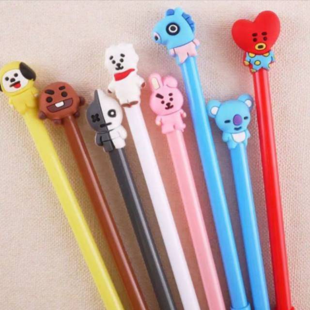 

BTS ARMY Cute Black Ink Gel Pen/ Pena BT21