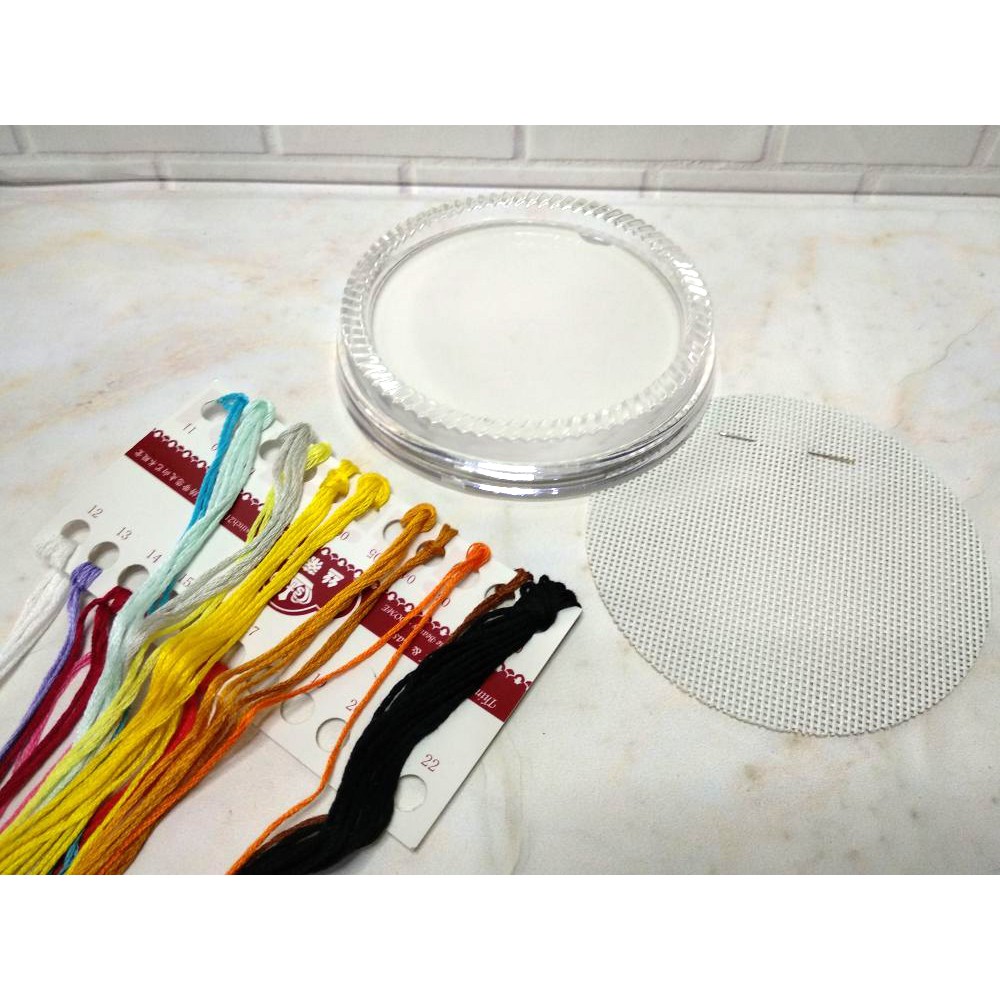 Paket Sulam Kristik Strimin Frame Acrylic DOME S7043 Tiger Winter Macan Harimau Kucing Cat
