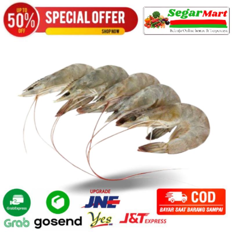 

udang vaname/vanami/peci seafood segarmart bandung