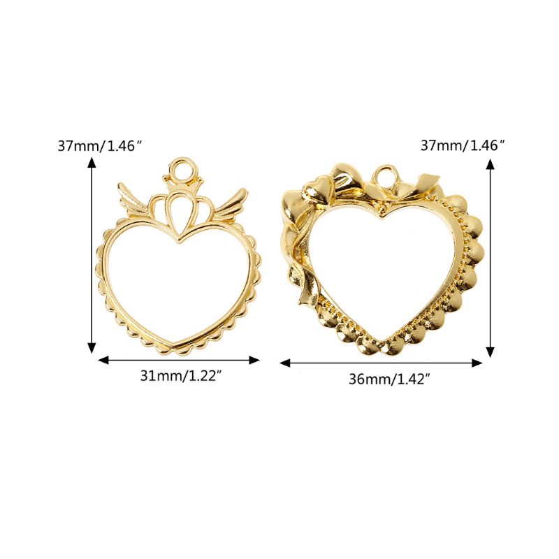 Siy 2pcs Liontin Bentuk Hatisayap Bahan Resin Untuk Membuat Perhiasan