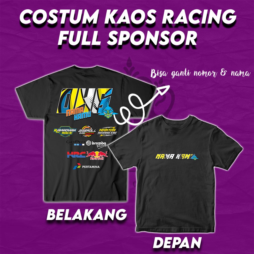 Kaos Racing Costum Nomor & Nama kalian Suka Suka SIZE M - XXL Pria Wanita Terlaris 2022