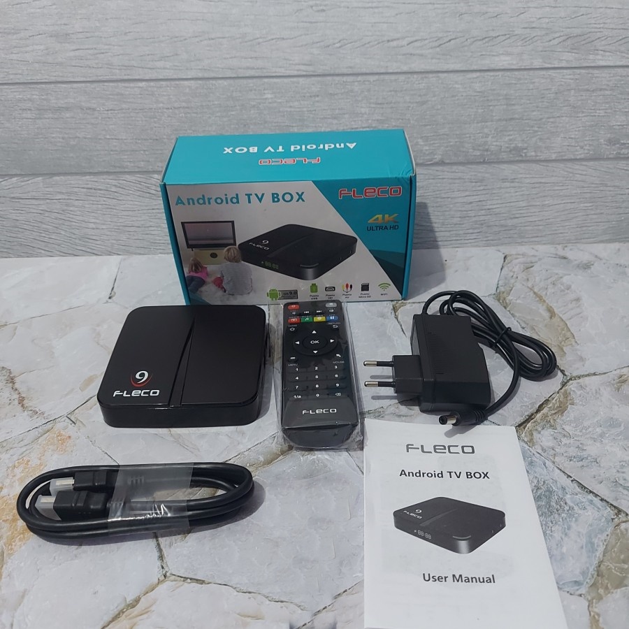 Fleco 2GB RAM 16GB ROM - Android TV Box 4K Ultra HD + Playstore Os Android 10.1 Quad Core CPU - H20 