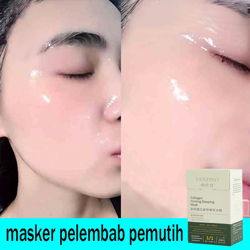 Masker Pemutih Masker Kolagen Sleeping Mask 20 Pcs/Kotak Pemutih Anti-Kerut Mengencangkan dan Mengecilkan Pori-Pori Mencerahkan Kulit Perawatan Kulit