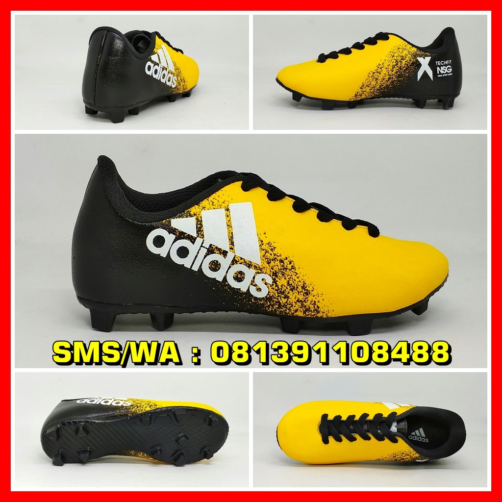 Sepatu Sepak Bola Anak Adidas X Techfit Hitam Kuning Baby 28-32 Terbaru 2018
