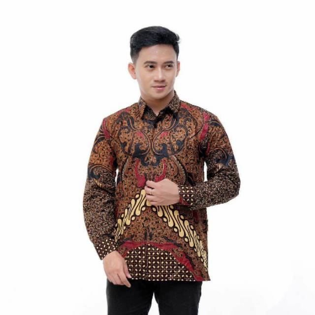 Batik Pria Lengan panjang Motif Kawung Terlaris