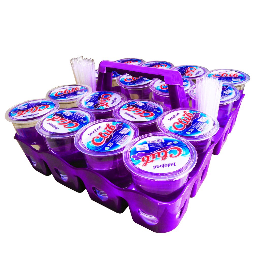 Rak Tempat Aqua Gelas 16 cup + Tempat Sedotan Warna - TERSEDIA HIJAU