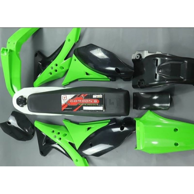 cover body set klx gordon hijau hitam