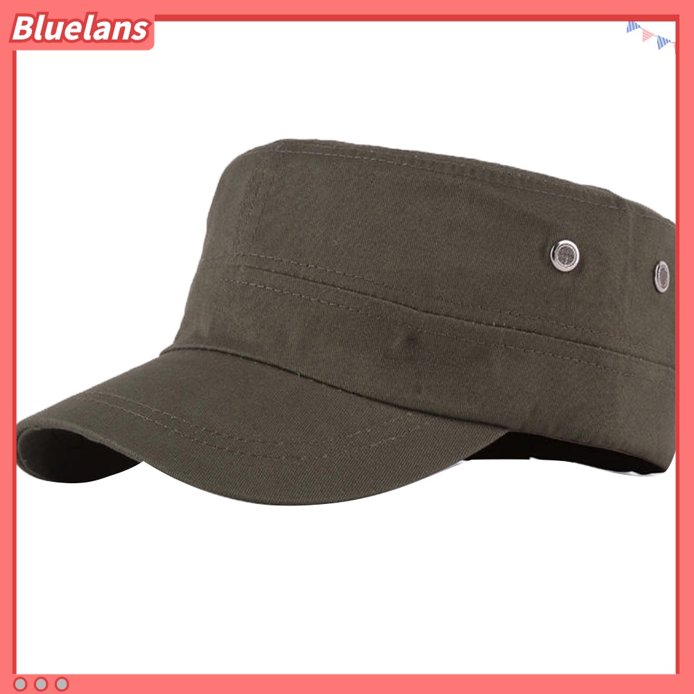 bluelans♘ Topi Baseball Komando Flat Warna Polos untuk Pria/Outdoor