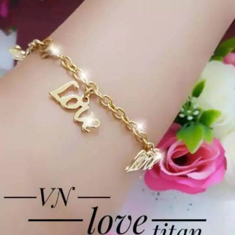 GELANG TANGAN EMAS TITANIUM GELANG WANITA BANYAK MODEL TERBARU