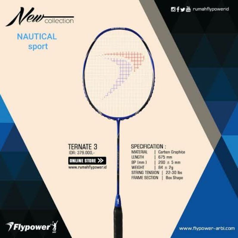 Raket Badminton Flypower Ternate 3 Original