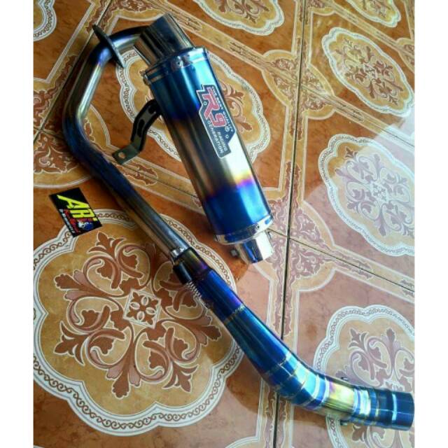 TERLARIS Knalpot R9 leher pelangi Satria fu Vixion Mega Pro tiger cb150r gl pro gsx jupiter mx mx ki