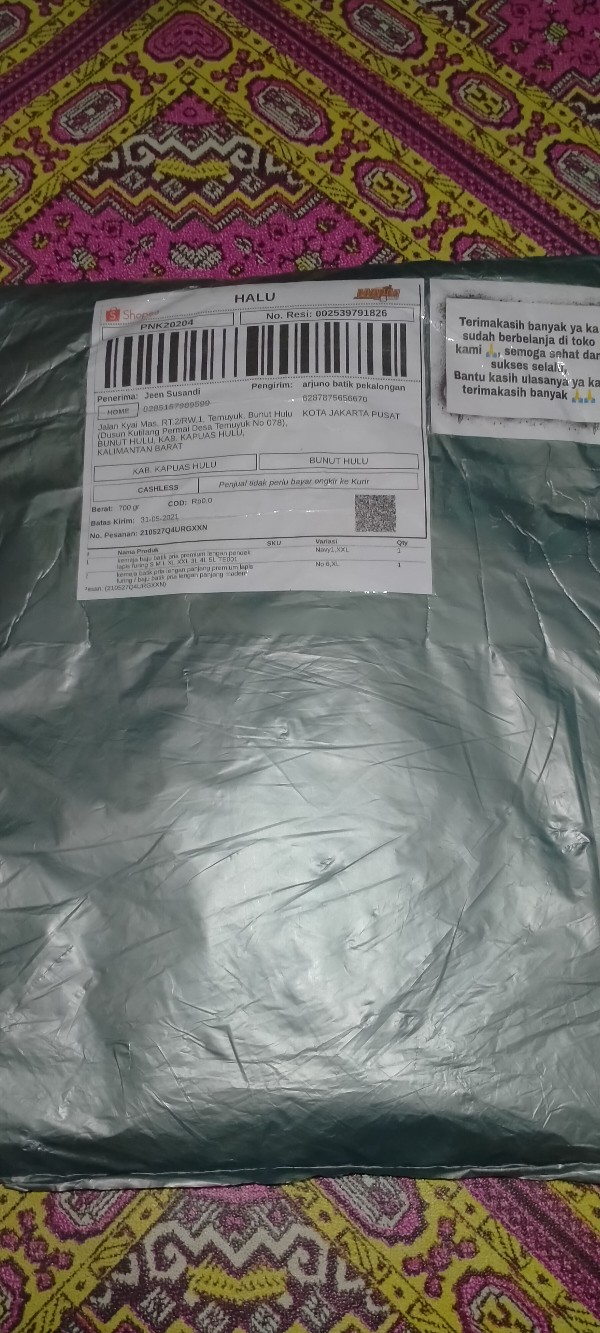 Kemeja Batik Pria Lengan Panjang Katun Premium Lapis Furing Original