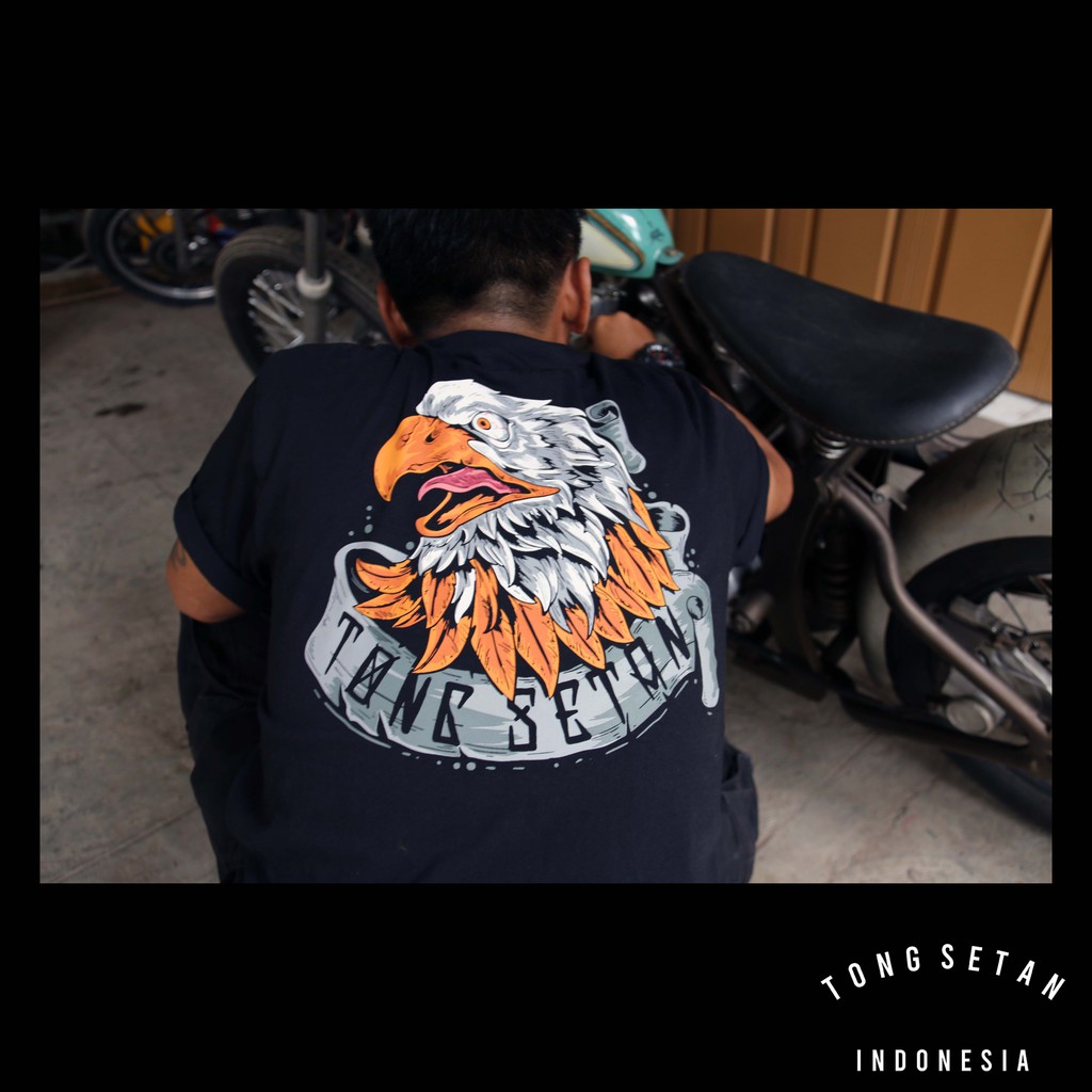 Jual KAOS TONG SETAN "EAGLE" HITAM Shopee Indonesia